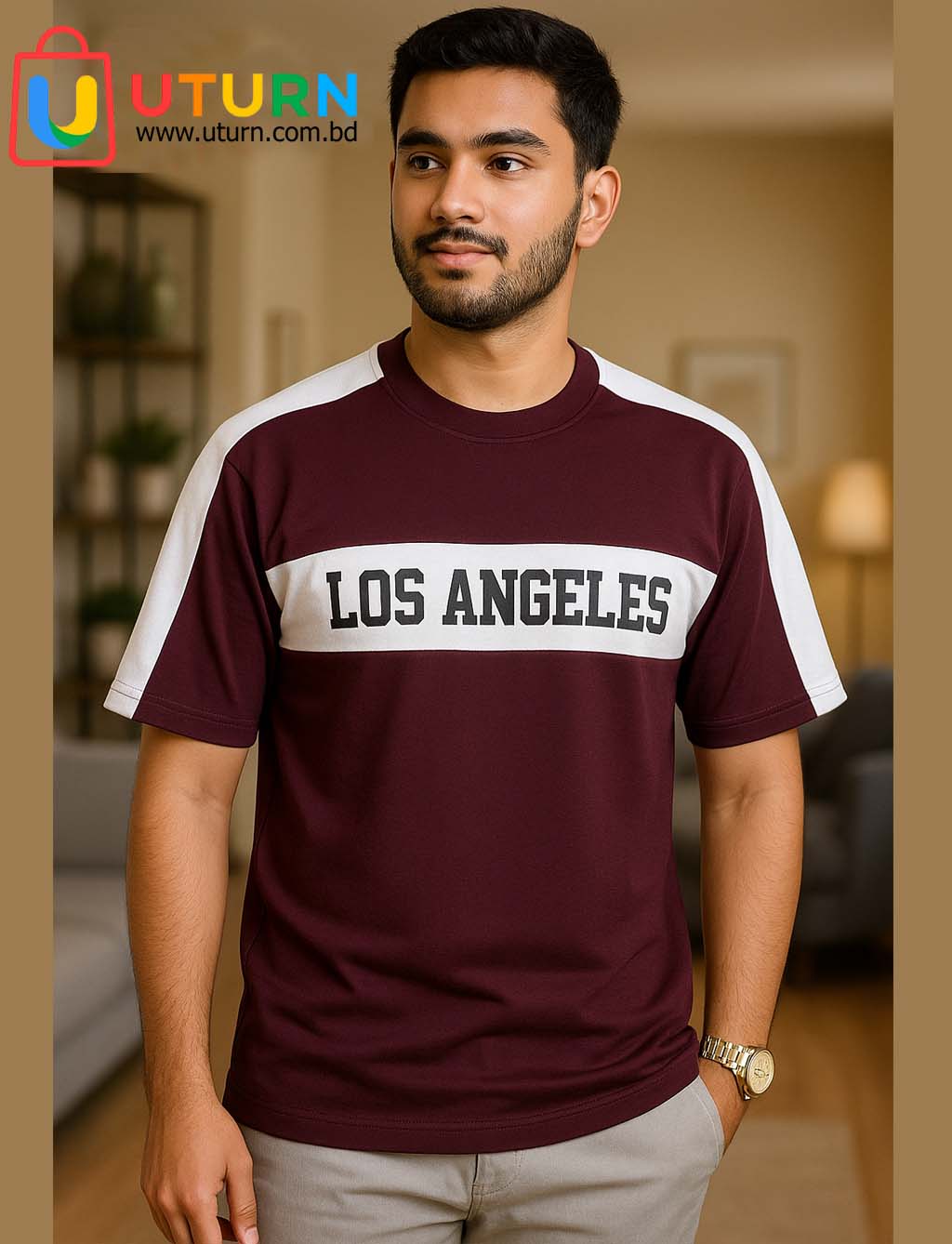 Maroon Cotton Drop Shoulder T-shirt for Men/ woman - T Shirt - T Shirt For Man
