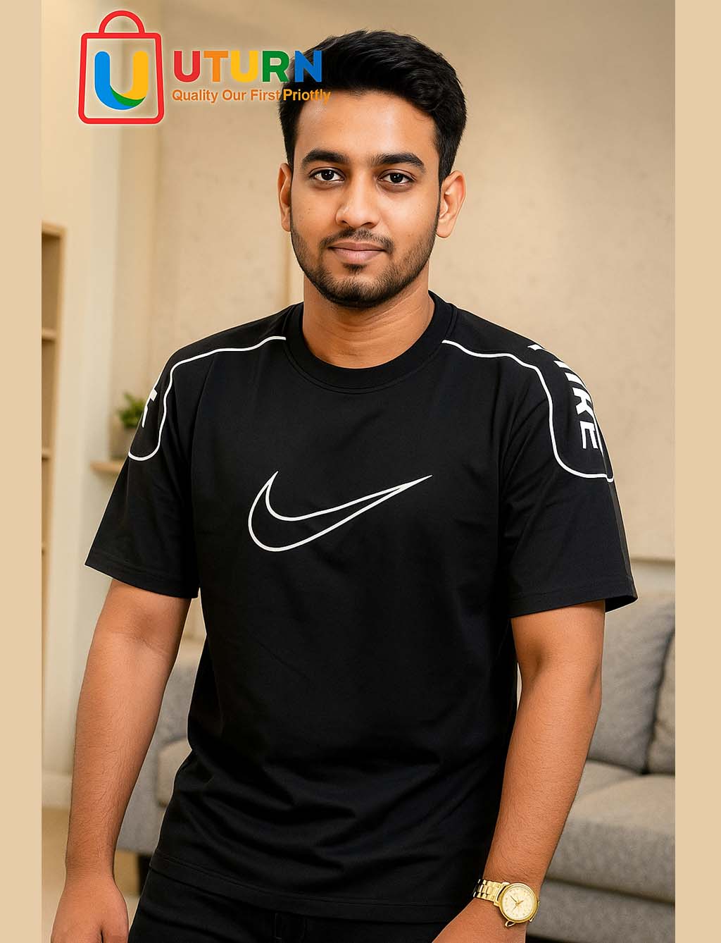 Solid Black Cotton Drop Shoulder T-shirt for Men/ woman - T Shirt - T Shirt For Man